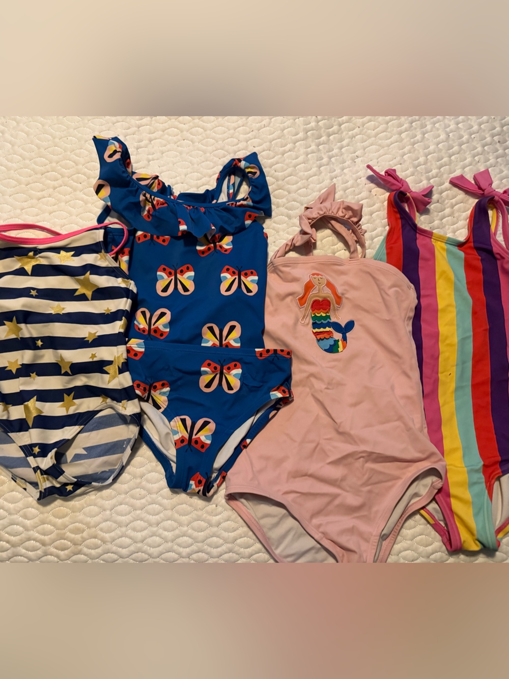 Hanna Andersson Girls Swimwear Bundle - Navy, Blue, Pink, Rainbow